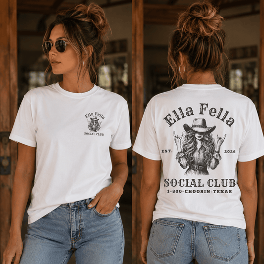 Ella Fella Social Club Shirt, Country Concert Tee, Western Graphic Tee, Funny Boyfriend Shirt #200
