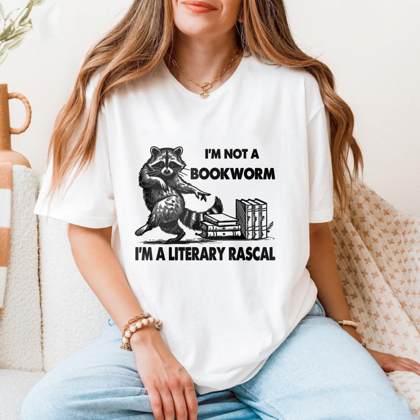 Wardrobecart Raccoon Reading Books With Text Unisex Classic T-shirt