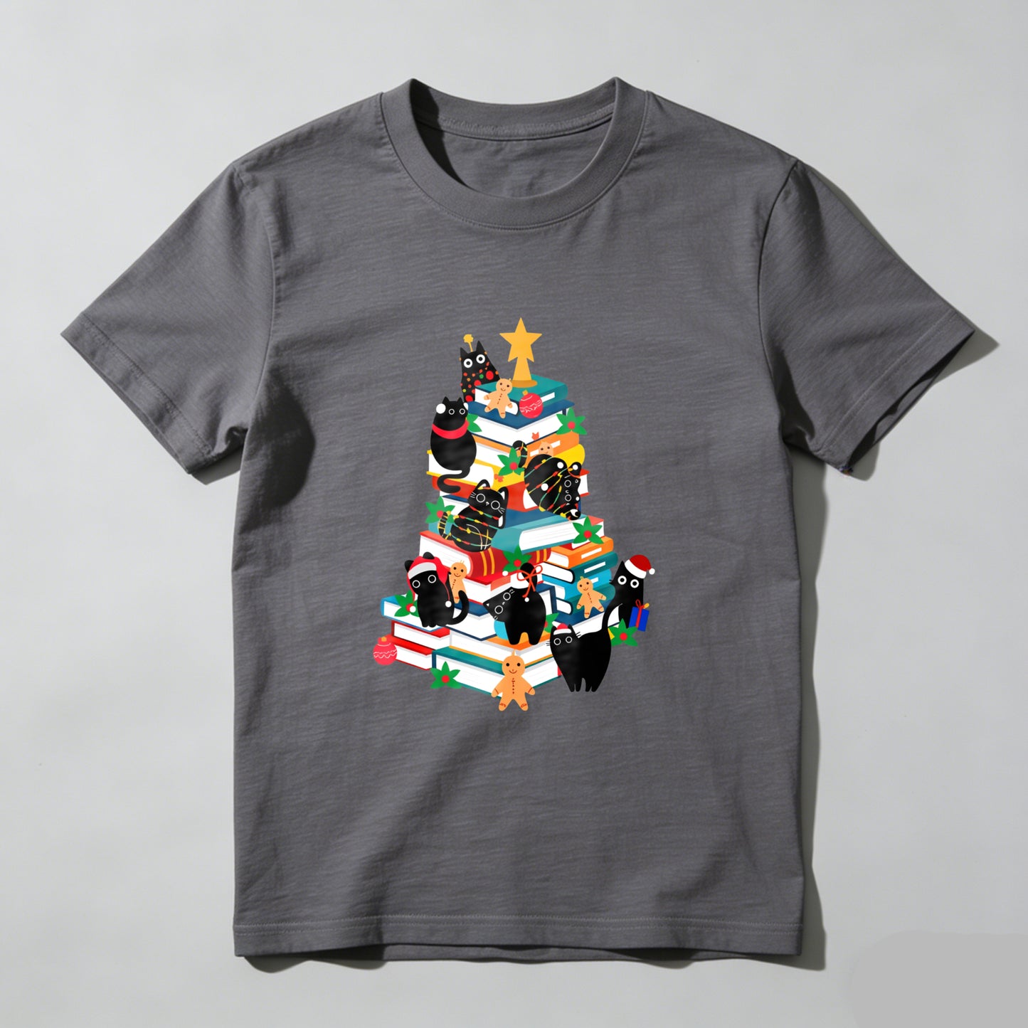 Wardrobecart Christmas Tree Books Cats Stars Gifts Unisex Classic T-shirt