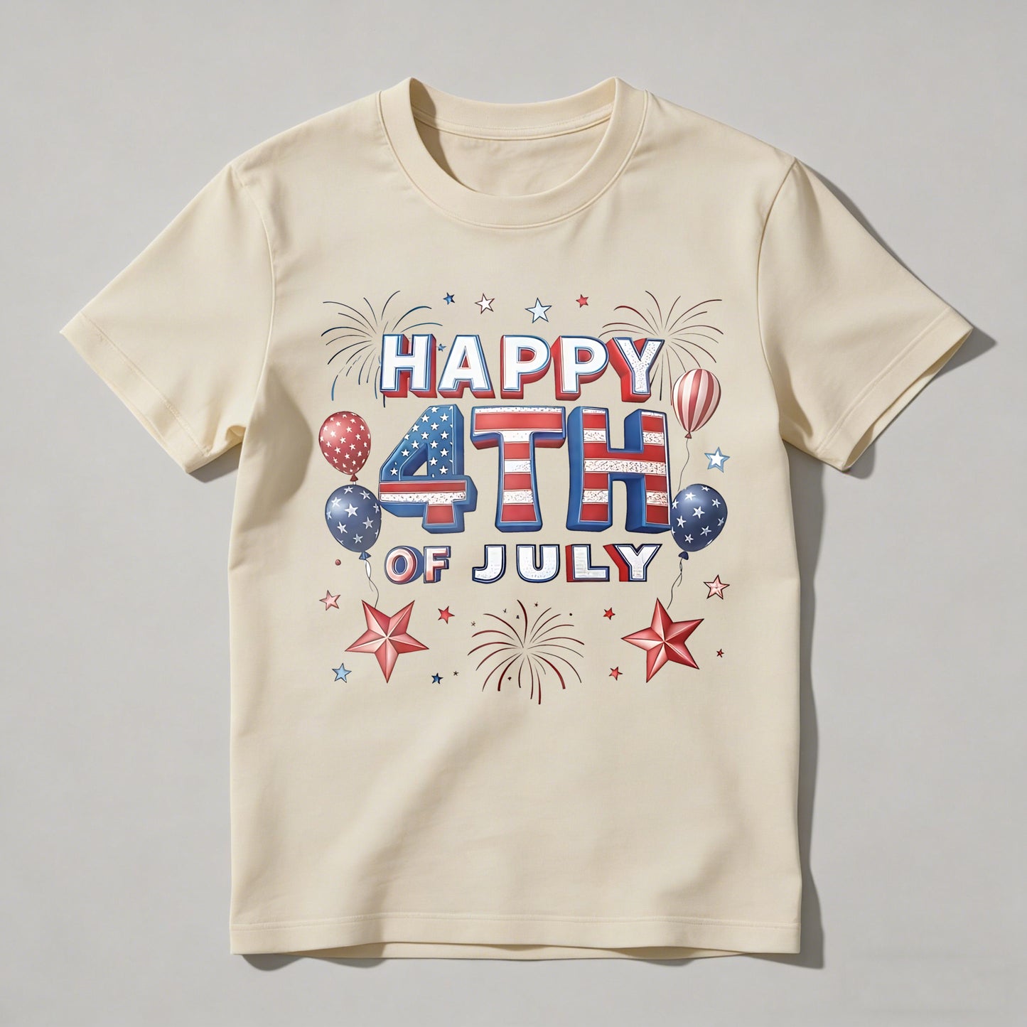 Happy 4th Of July Patriotic Stars And Balloons T-shirt