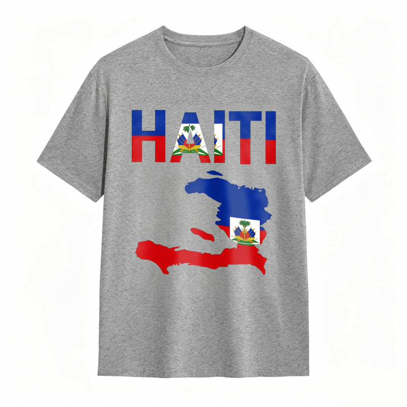 Cool Haiti Flag Map Haitian Pride T-Shirt