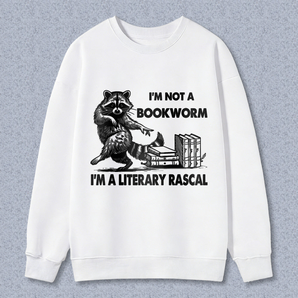 Wardrobecart Raccoon Reading Books I'M Not A Bookworm I'M A Literary Rascal Unisex Classic Sweatshirt
