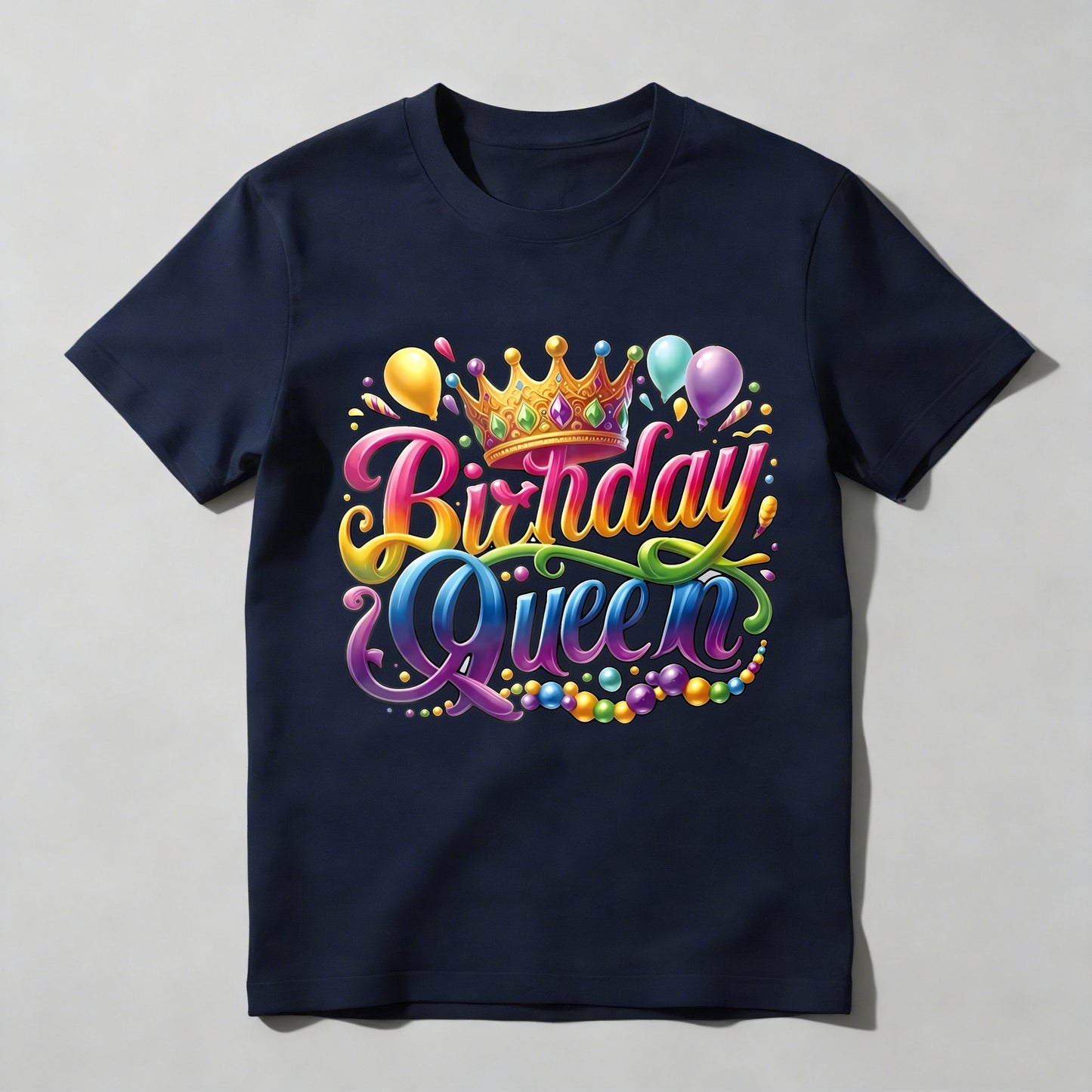 Birthday Queen Crown Balloons And Gems T-shirt