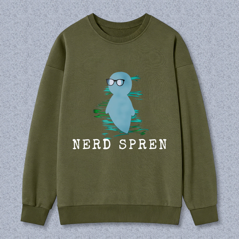 Wardrobecart Nerd Duck With Glasses And Water Ripple Pattern Unisex Classic Sweatshirt