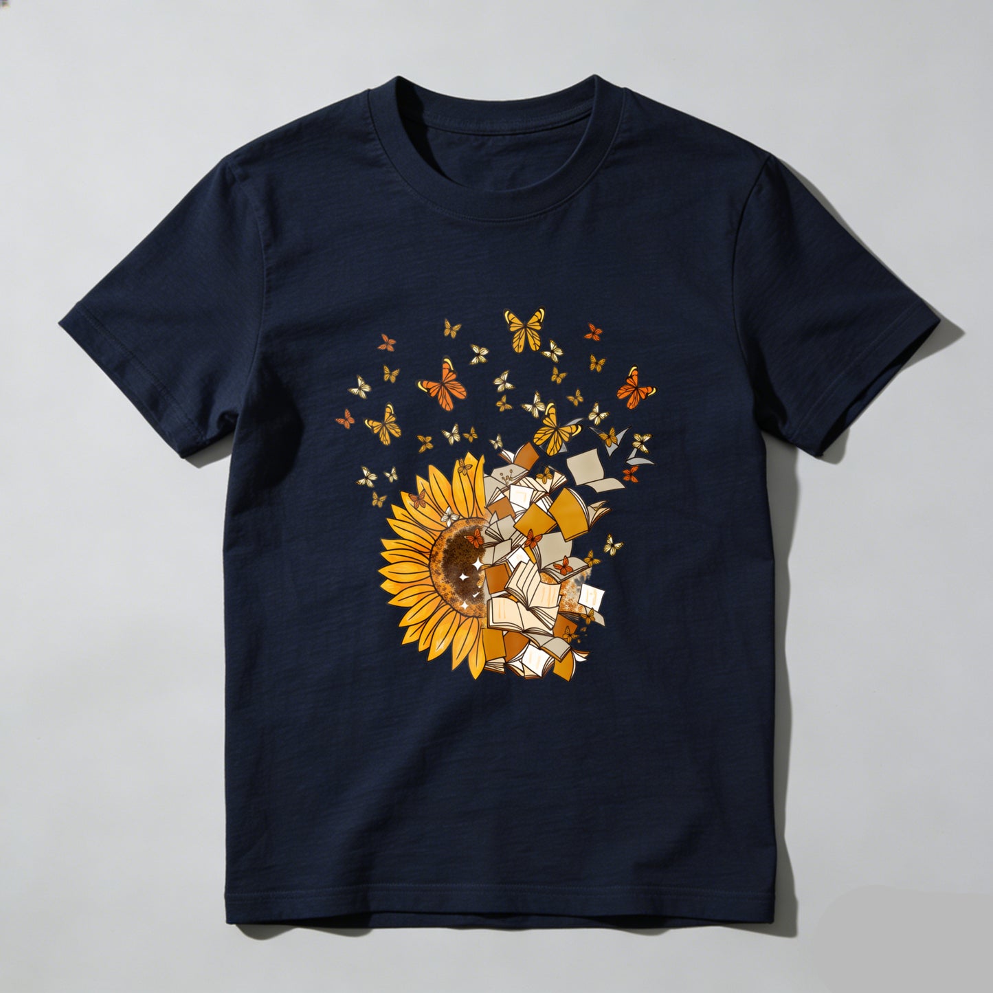 Wardrobecart Sunflower Books Butterflies Reading Nature Art Design Unisex Classic T-shirt