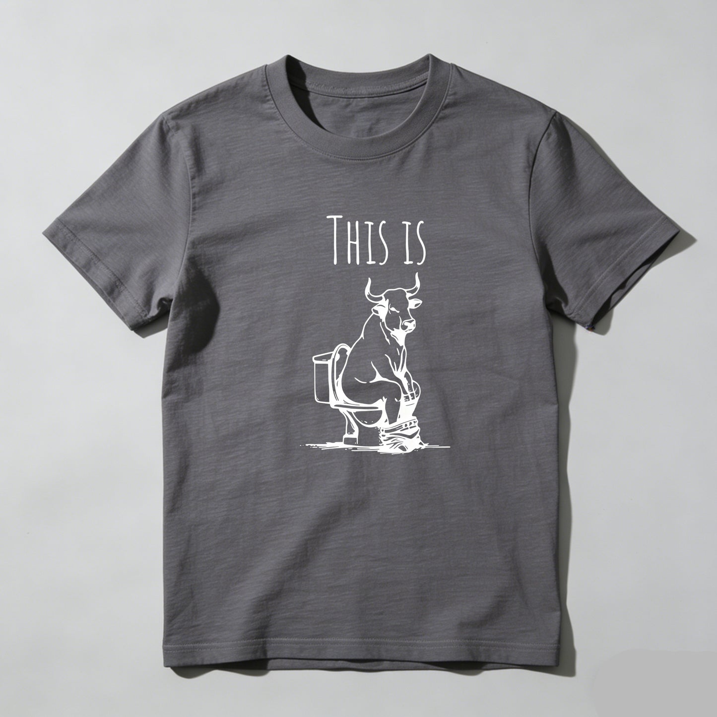This Is Bull On Toilet Pure Cotton Short Sleeve T Shirt HOT