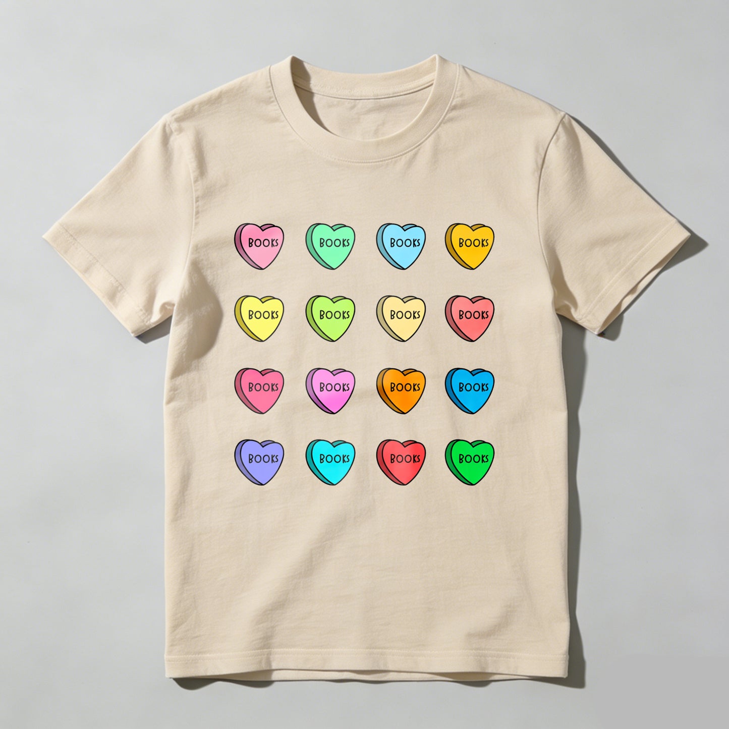 Wardrobecart Colorful Hearts With Word Boob Unisex Classic T-shirt