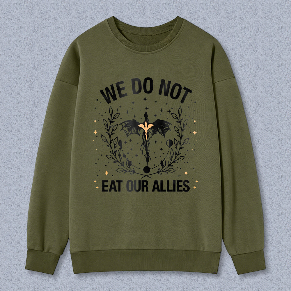 Wardrobecart We Do Not Eat Our Allies Dragon And Moon Design Unisex Classic Sweatshirt