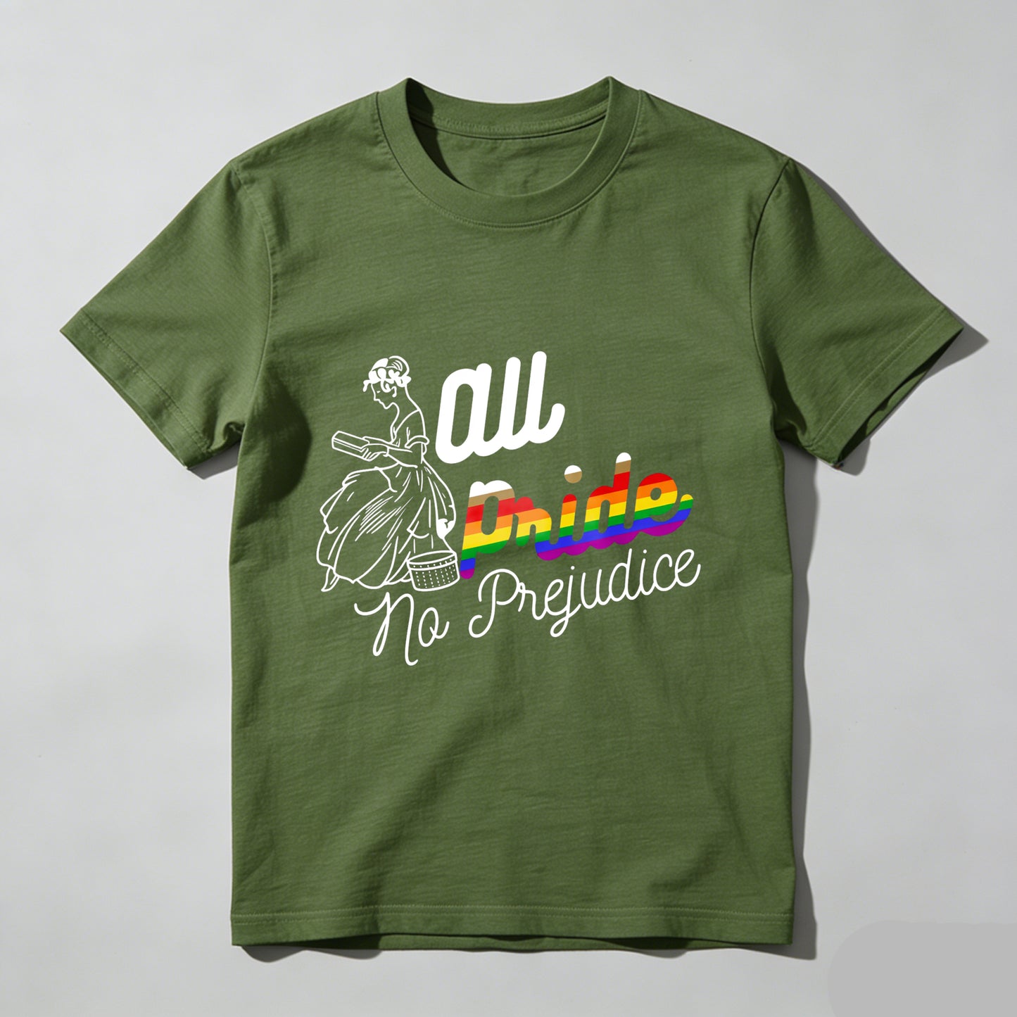 Wardrobecart All Pride No Prejudice Rainbow Design Unisex Classic T-shirt