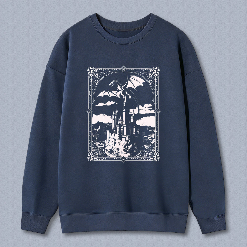 Wardrobecart Fantasy Castle With Bats And Clouds Unisex Classic Sweatshirt