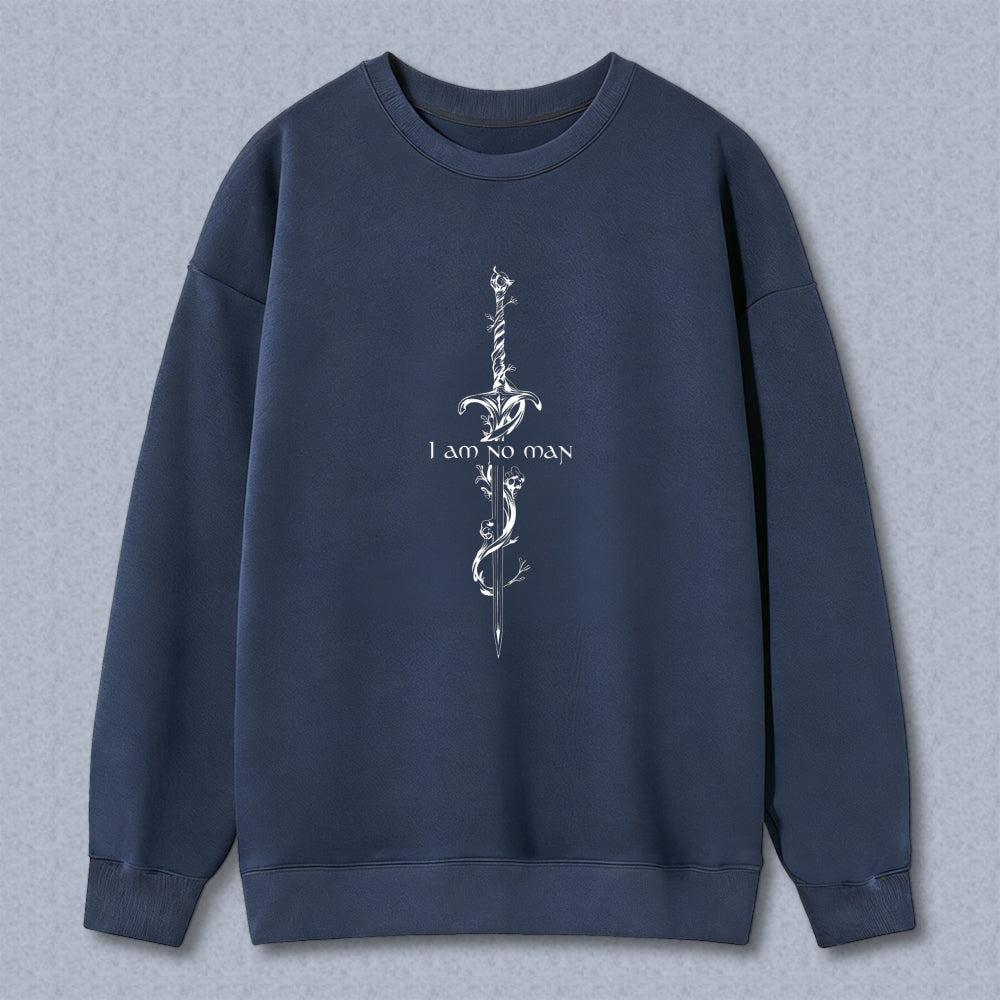 Wardrobecart Sword Design With I Am No Man Text Unisex Classic Sweatshirt