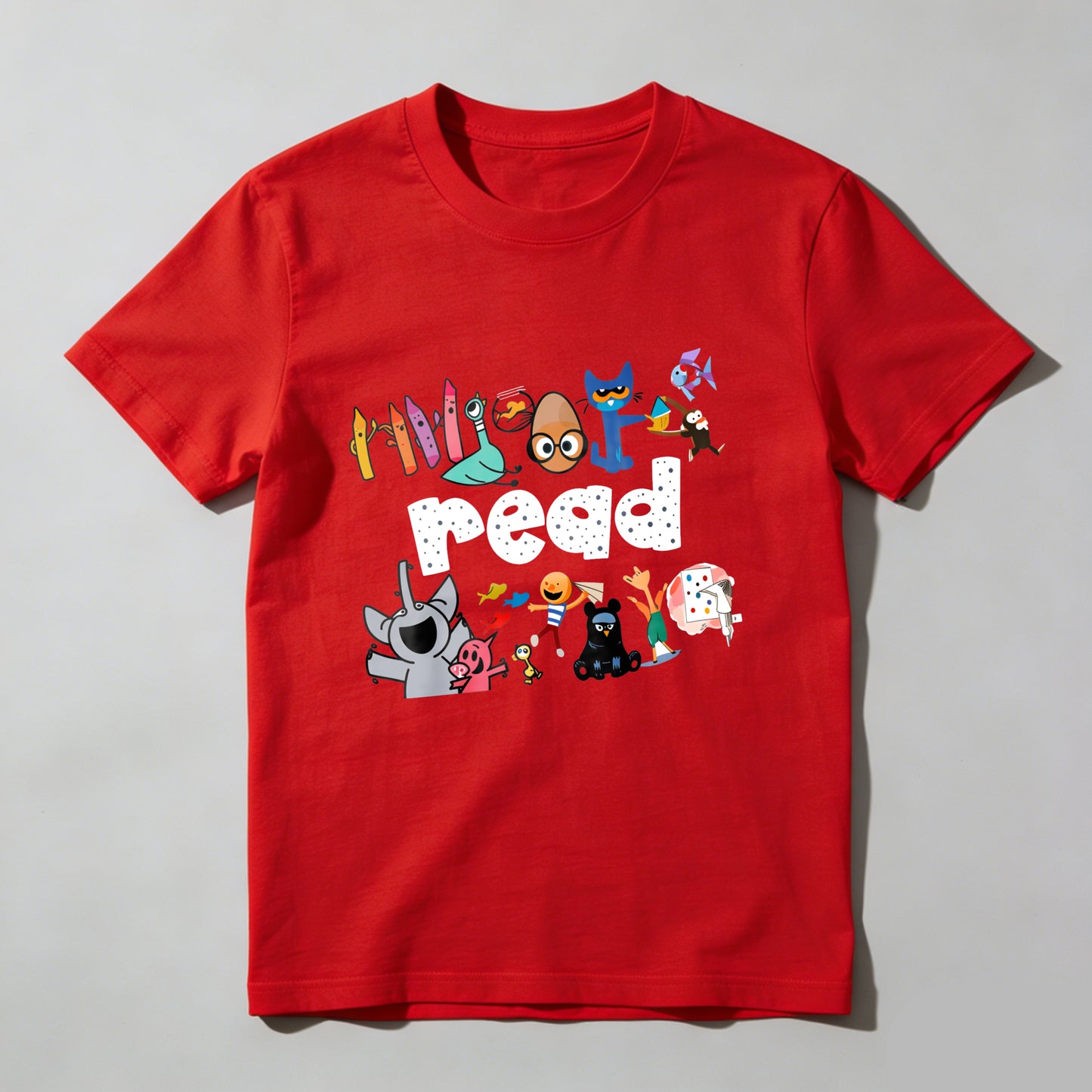 Wardrobecart Read With Colorful Characters And Fun Designs Unisex Classic T-shirt