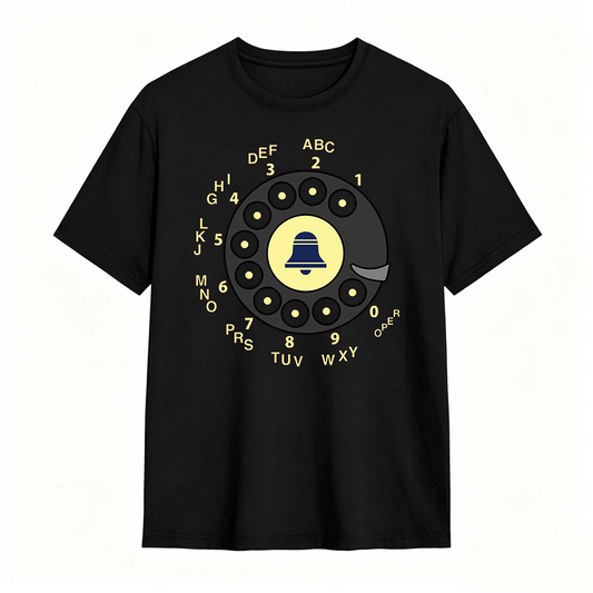 Retro Telephone Dial With Bell Design T-shirt