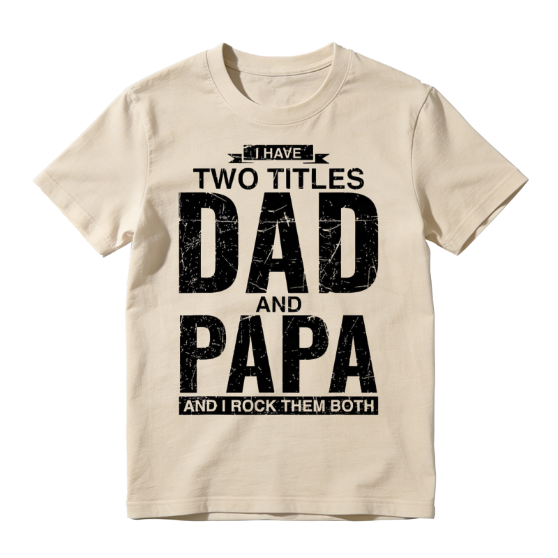 Cool Dad And Papa Double Title Rocking T-Shirt