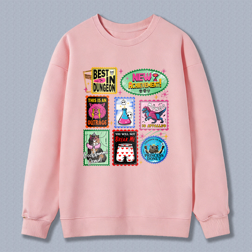 Wardrobecart Best In Dungeon New Achievements This Is An Outrage No Apparatus You Will Not Break Me Good Game My Friend Unisex Classic Sweatshirt