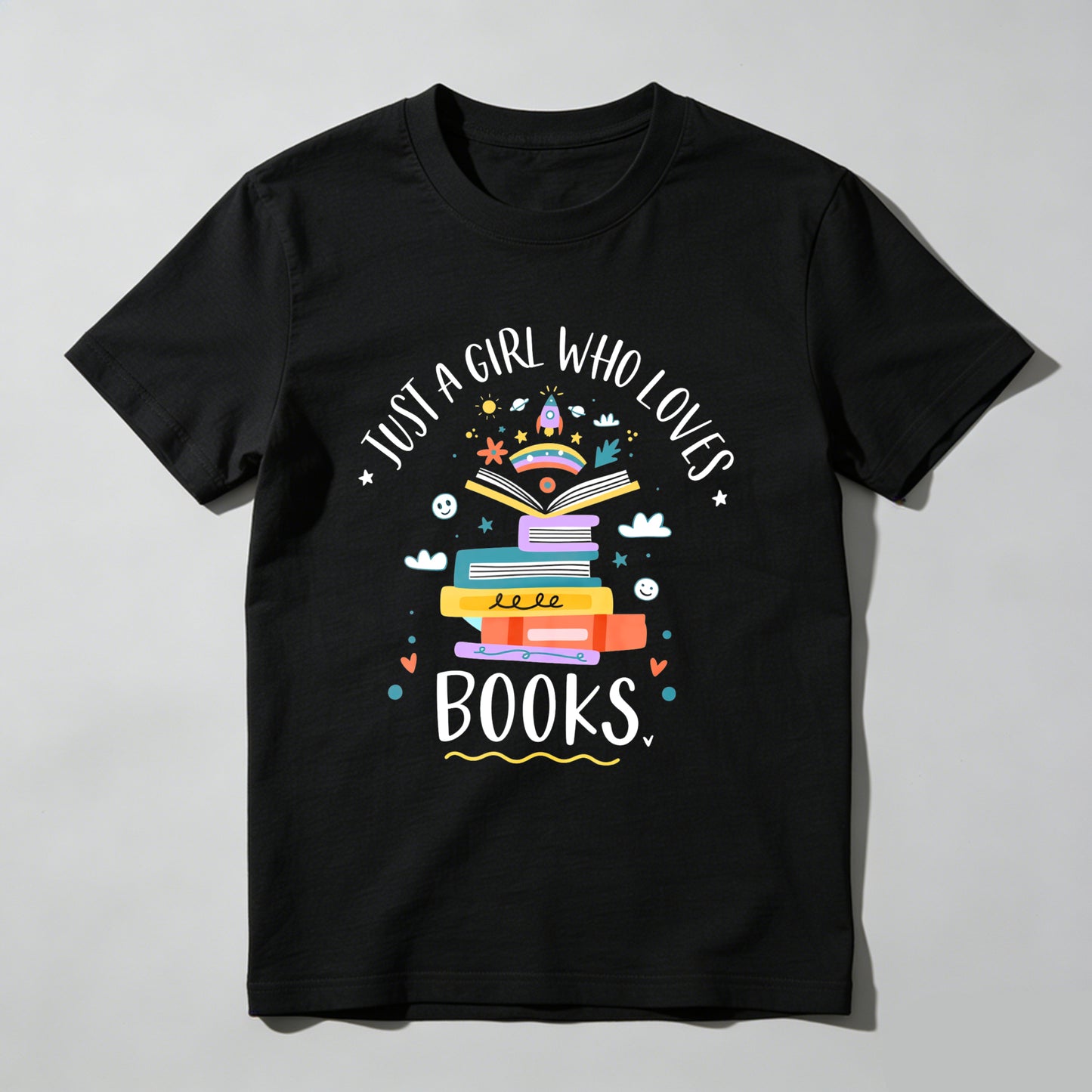 Wardrobecart Just A Girl Who Loves Books Unisex Classic T-shirt(2)