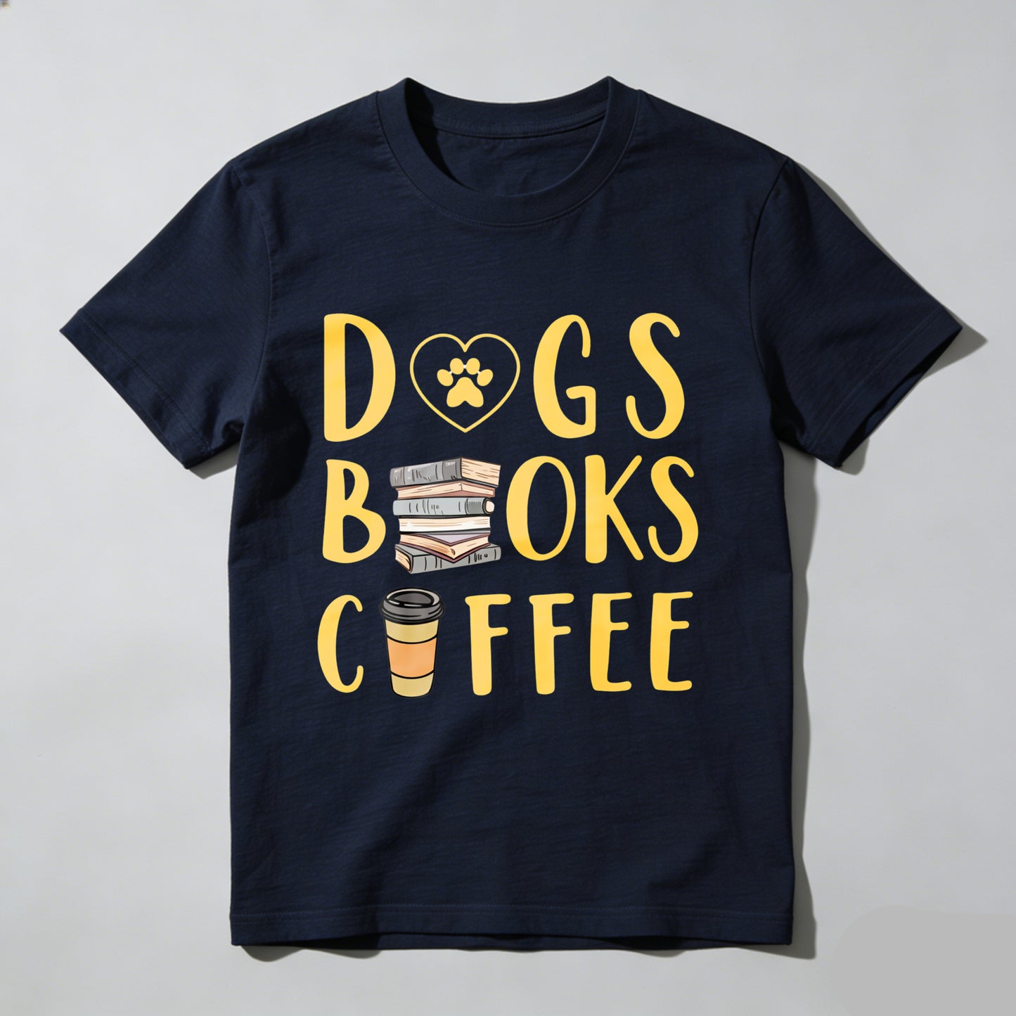 Wardrobecart Dogs Books Coffee Unisex Classic T-shirt