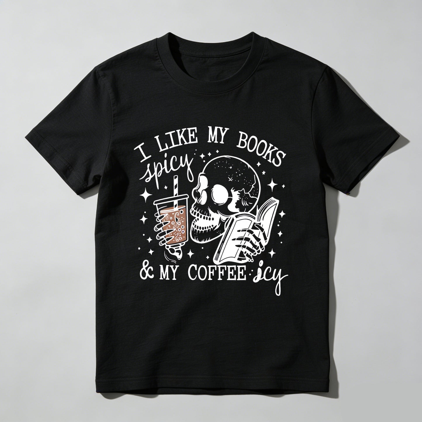 Wardrobecart I Like My Books Spicy And My Coffee Icy Unisex Classic T-shirt