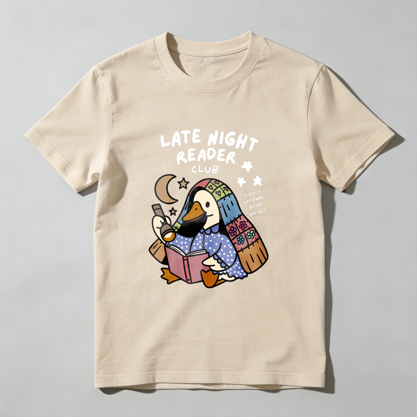 Wardrobecart Late Night Reader Club Duck Reading Book Unisex Classic T-shirt