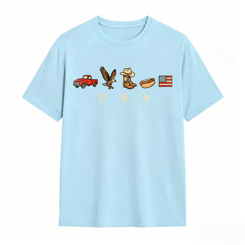 USA Icons Comfort Colors 4th Of July Graphic Tee