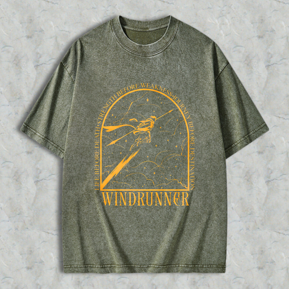 Wardrobecart Windrunner Archer With Arrow And Stars Design Unisex Washed T-shirt