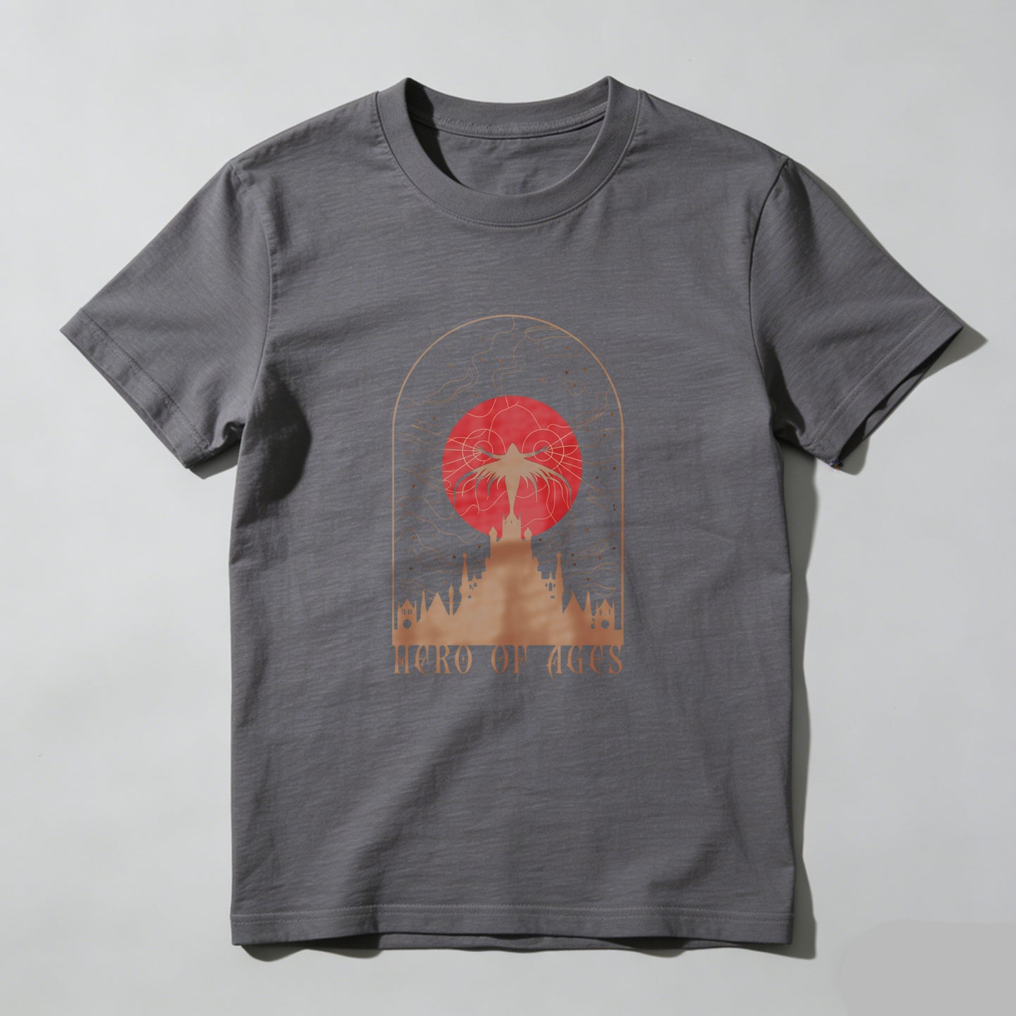 Wardrobecart Hero Of Ages Red Moon Castle Sky Unisex Classic T-shirt