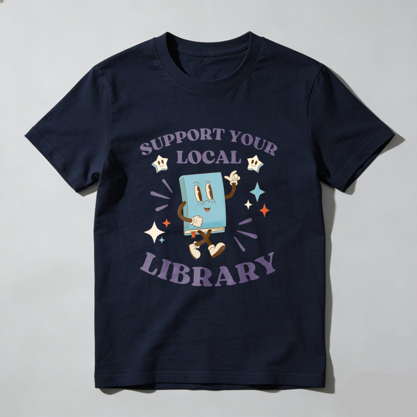 Wardrobecart Support Your Local Library Book Character Unisex Classic T-shirt