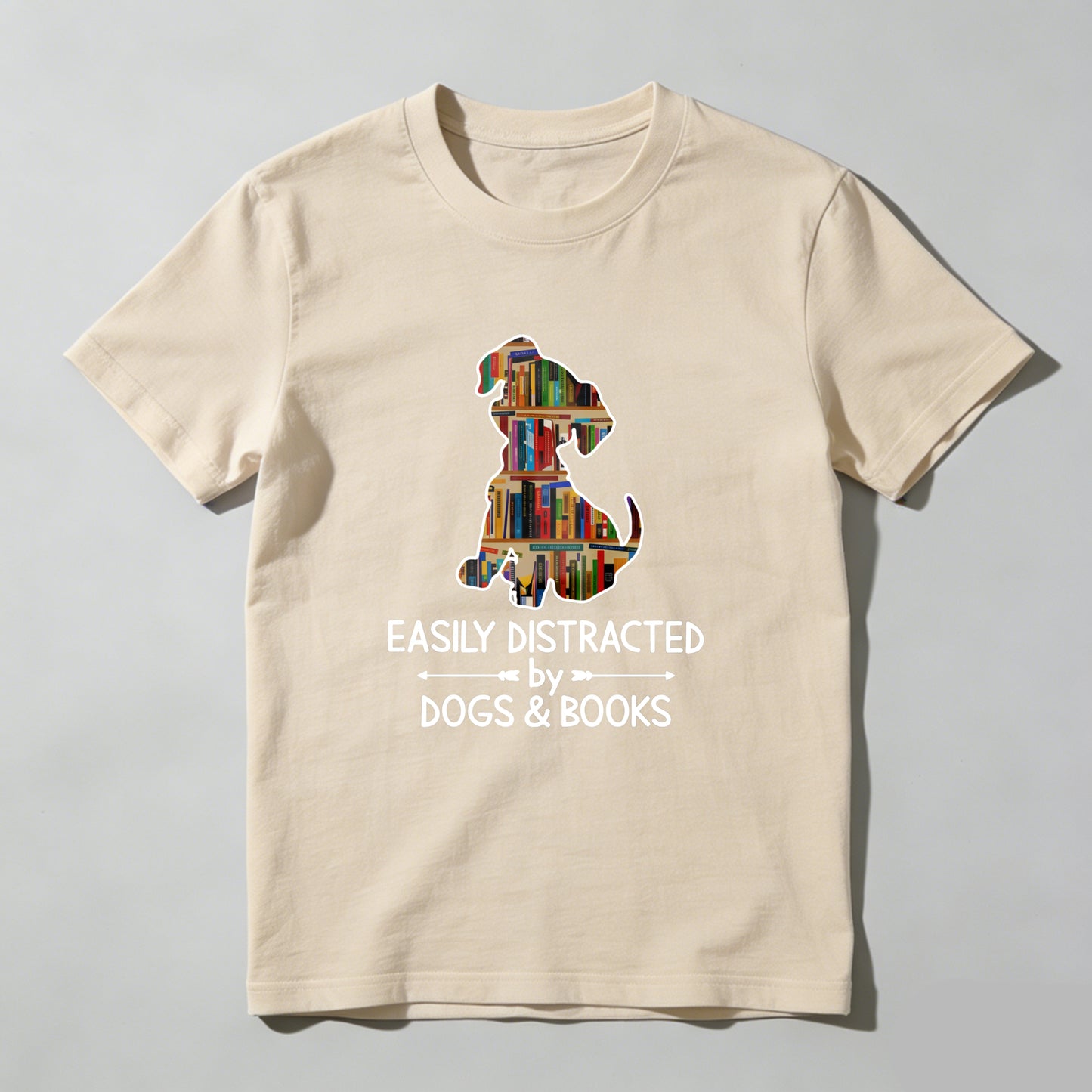 Wardrobecart Dog Made Of Books Easily Distracted By Dogs And Books Unisex Classic T-shirt