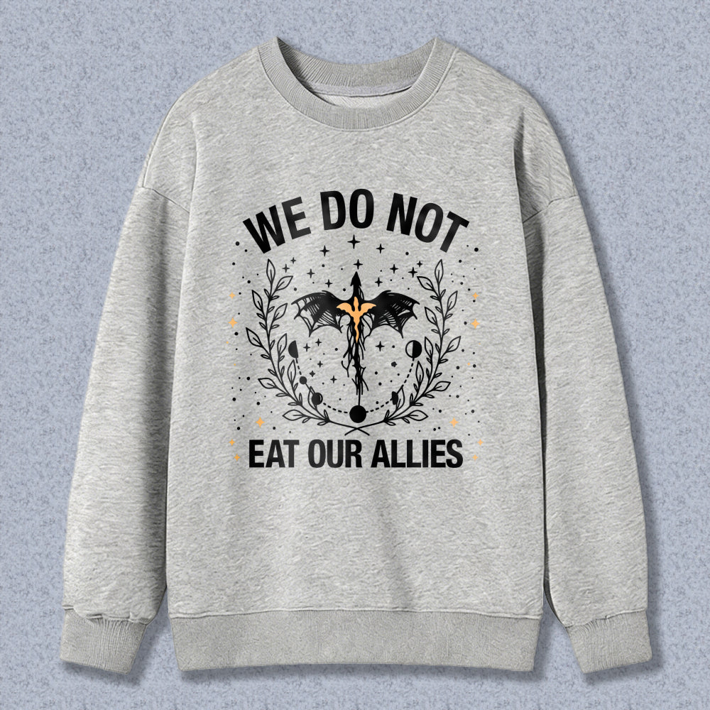 Wardrobecart We Do Not Eat Our Allies Dragon And Moon Design Unisex Classic Sweatshirt