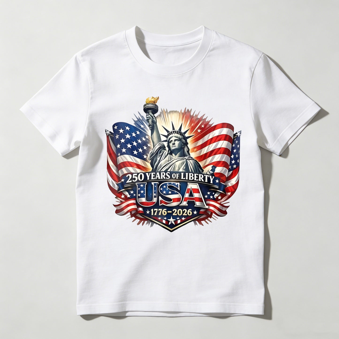 Statue Of Liberty American Flag 250 Years Of Liberty Usa 1776 2026 T-shirt
