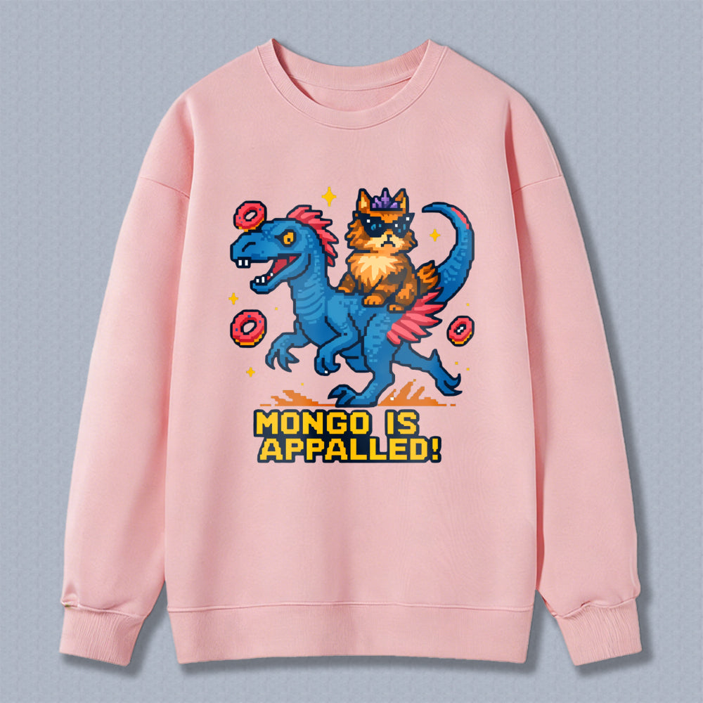 Wardrobecart Dinosaur And Cat With Donuts Mongo Is Appalled Unisex Classic Sweatshirt