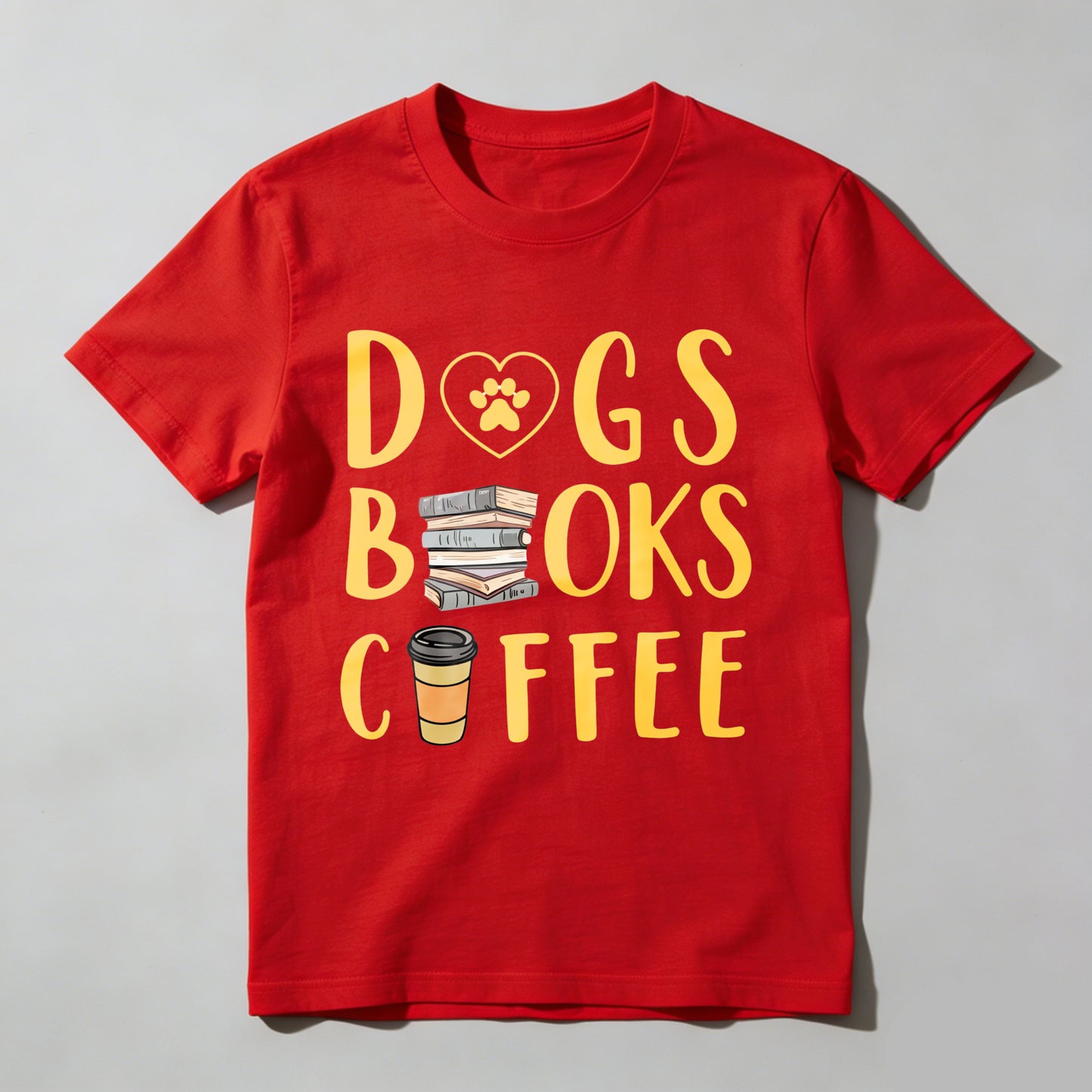 Wardrobecart Dogs Books Coffee Unisex Classic T-shirt