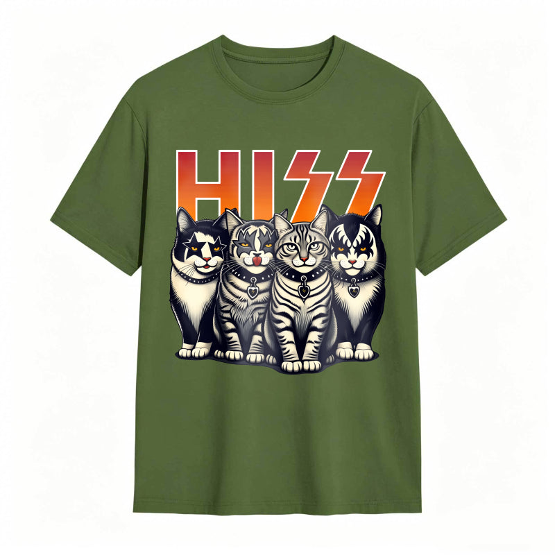 Hiss Funny Cats Kittens Rock T-Shirt