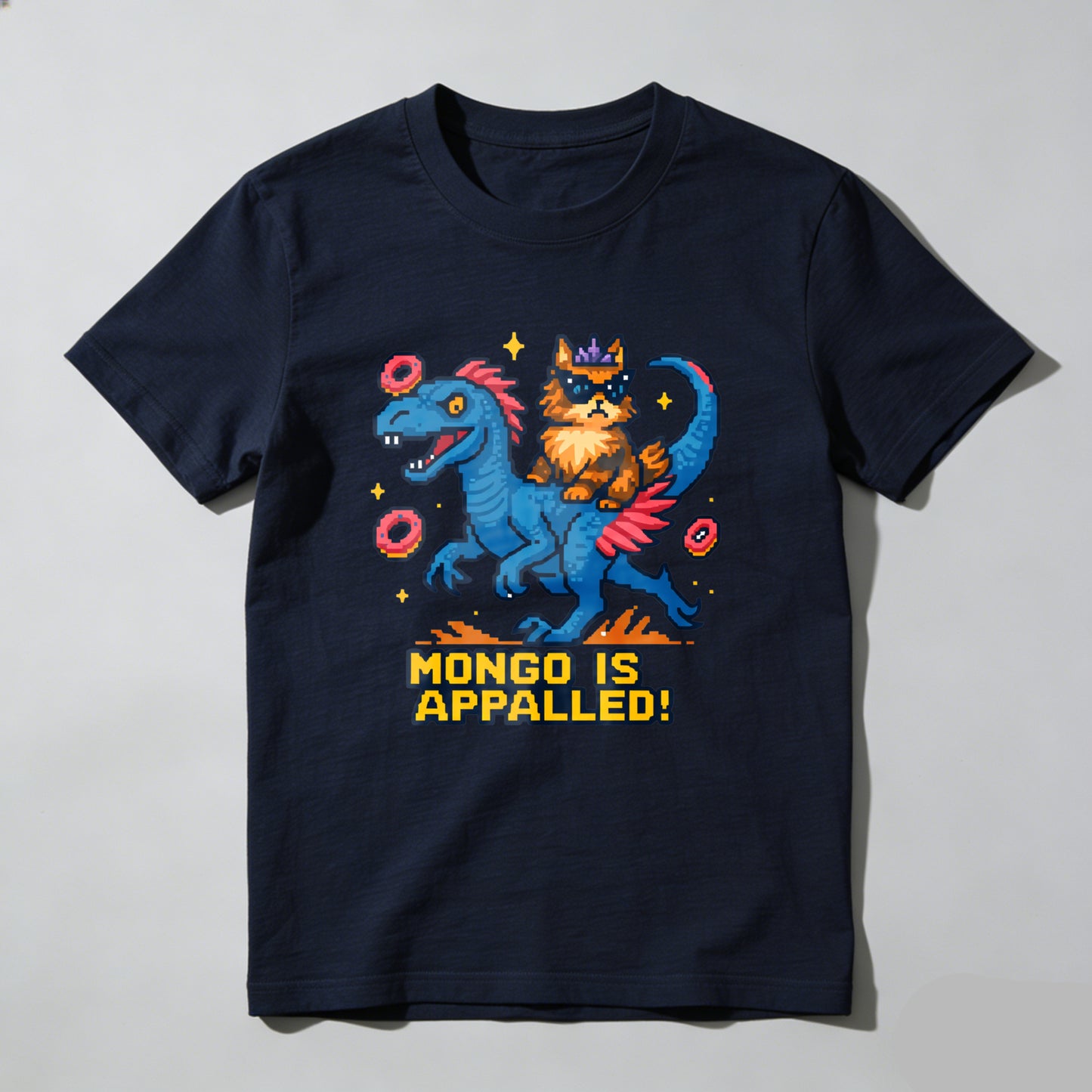 Wardrobecart Cat Riding Dragon With Donuts And Stars Unisex Classic T-shirt