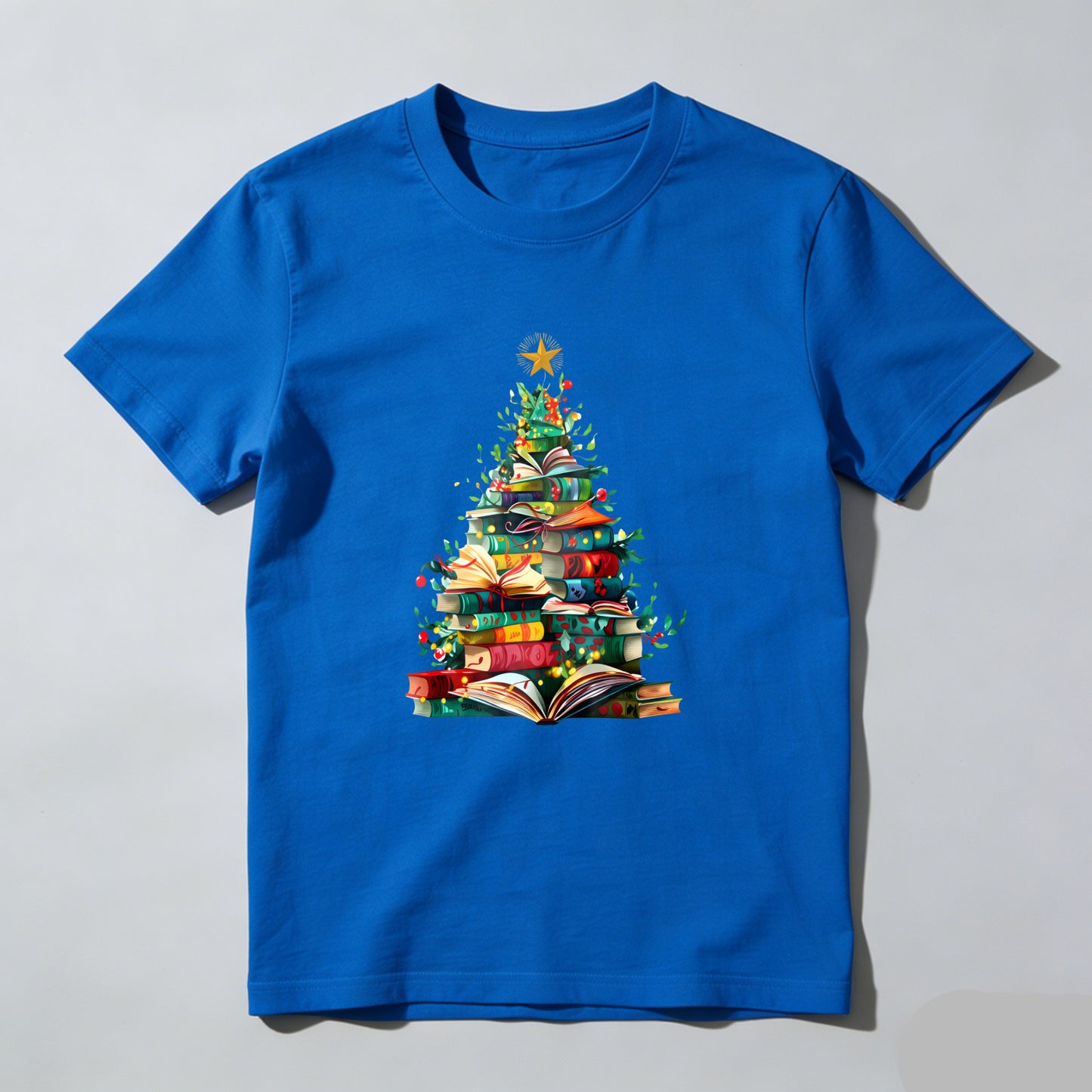 Wardrobecart Books Form Christmas Tree With Star Top Unisex Classic T-shirt