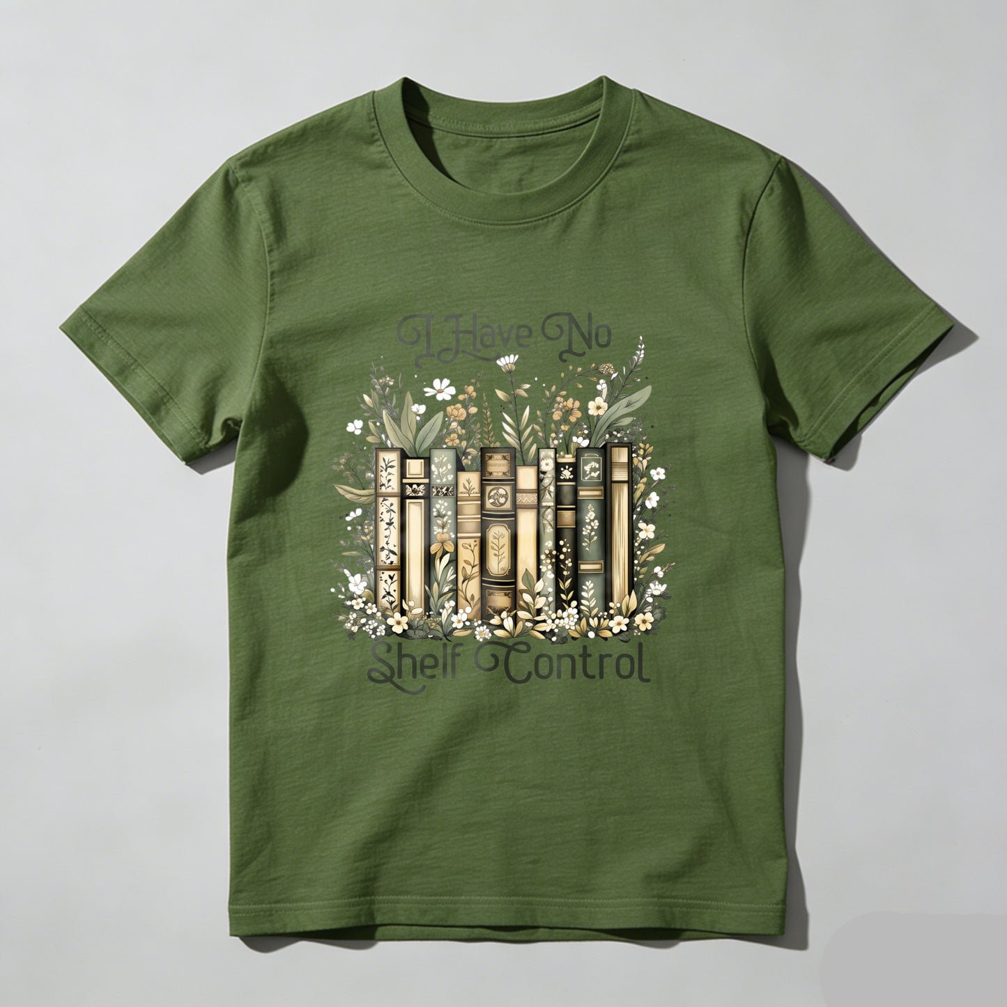 Wardrobecart Bookshelf And Floral Design I Have No Shelf Control Unisex Classic T-shirt