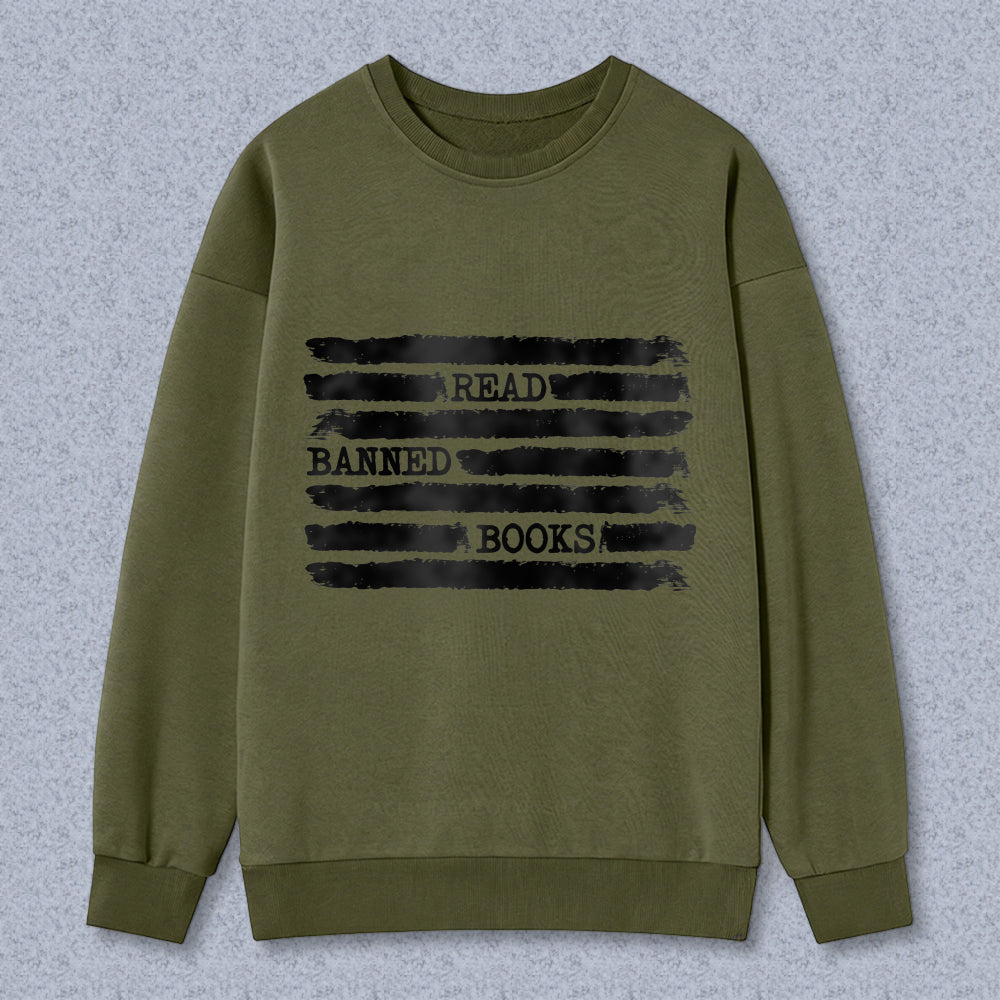 Wardrobecart Read Banned Books Pattern Unisex Classic Sweatshirt
