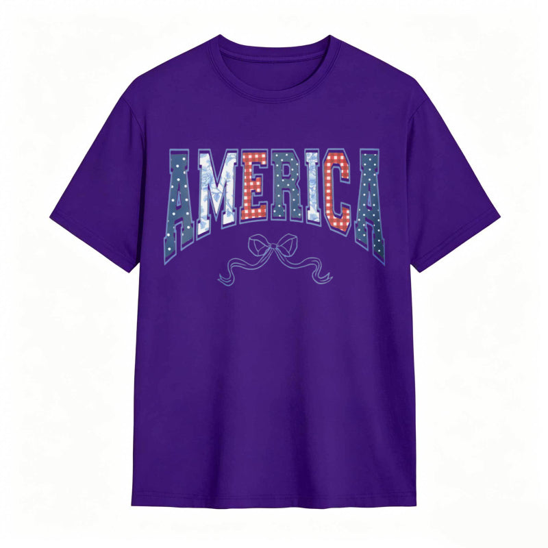 America Patriotic Stars And Stripes Design T-shirt