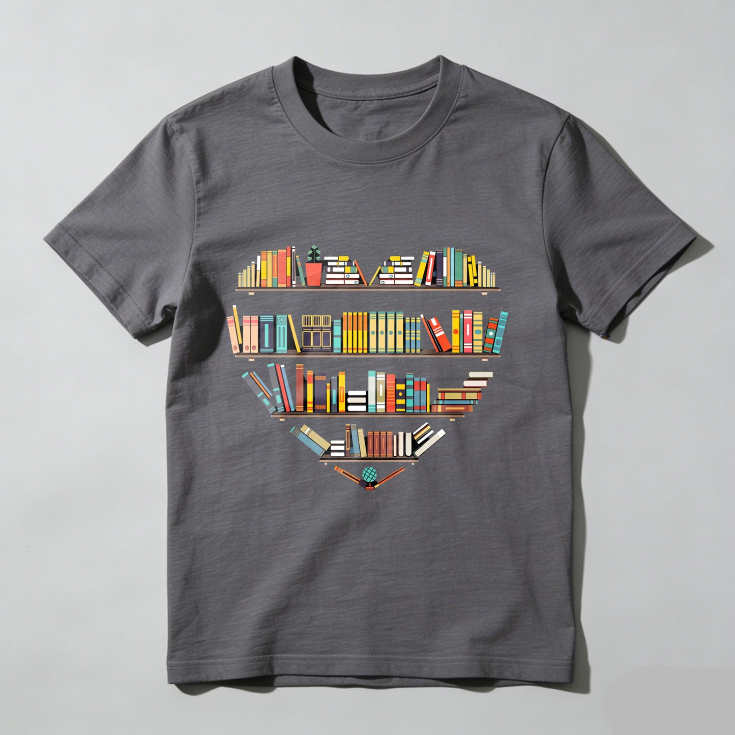 Wardrobecart Bookshelf Design With Colorful Books Unisex Classic T-shirt