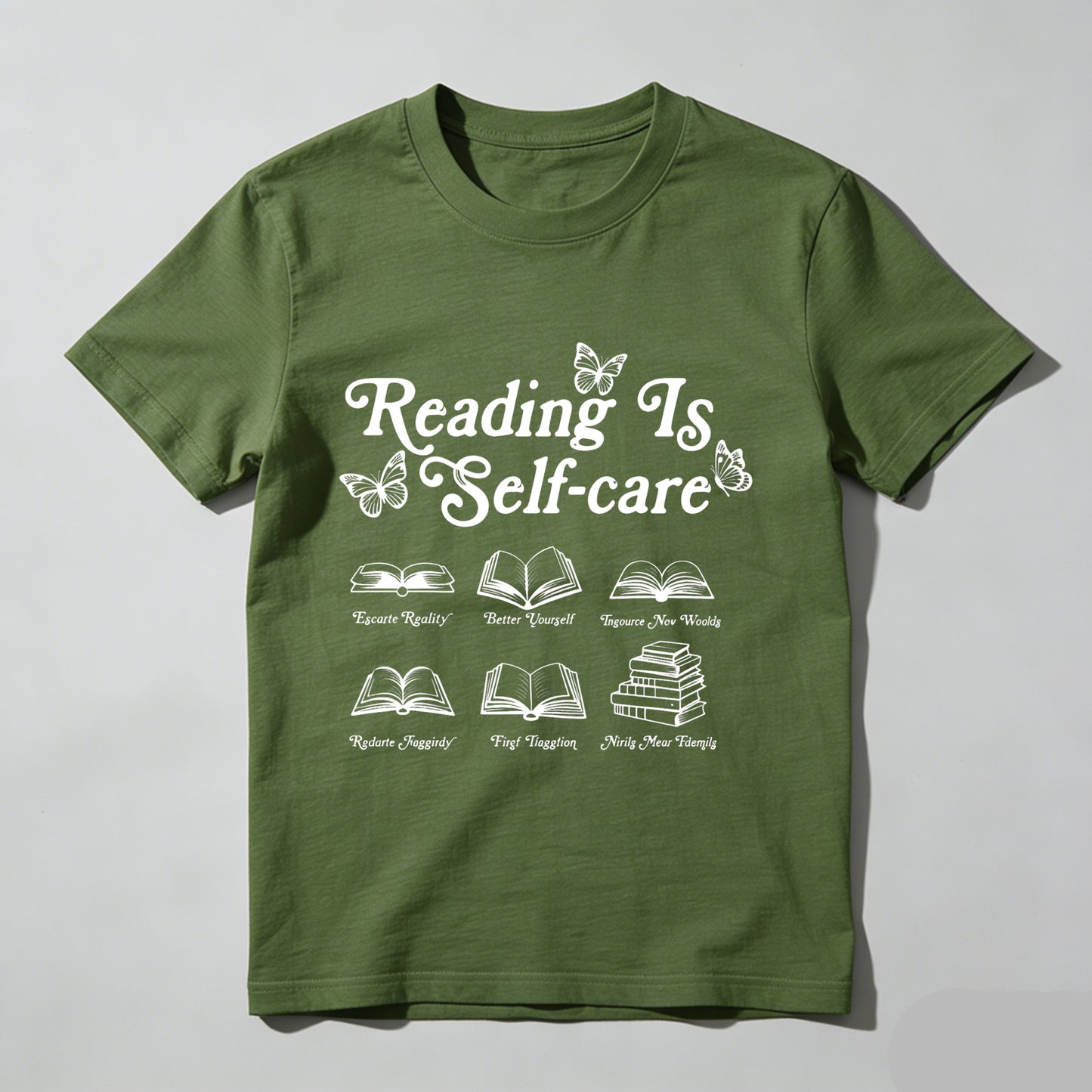 Wardrobecart Reading Is Self Care With Books And Butterflies Unisex Classic T-shirt