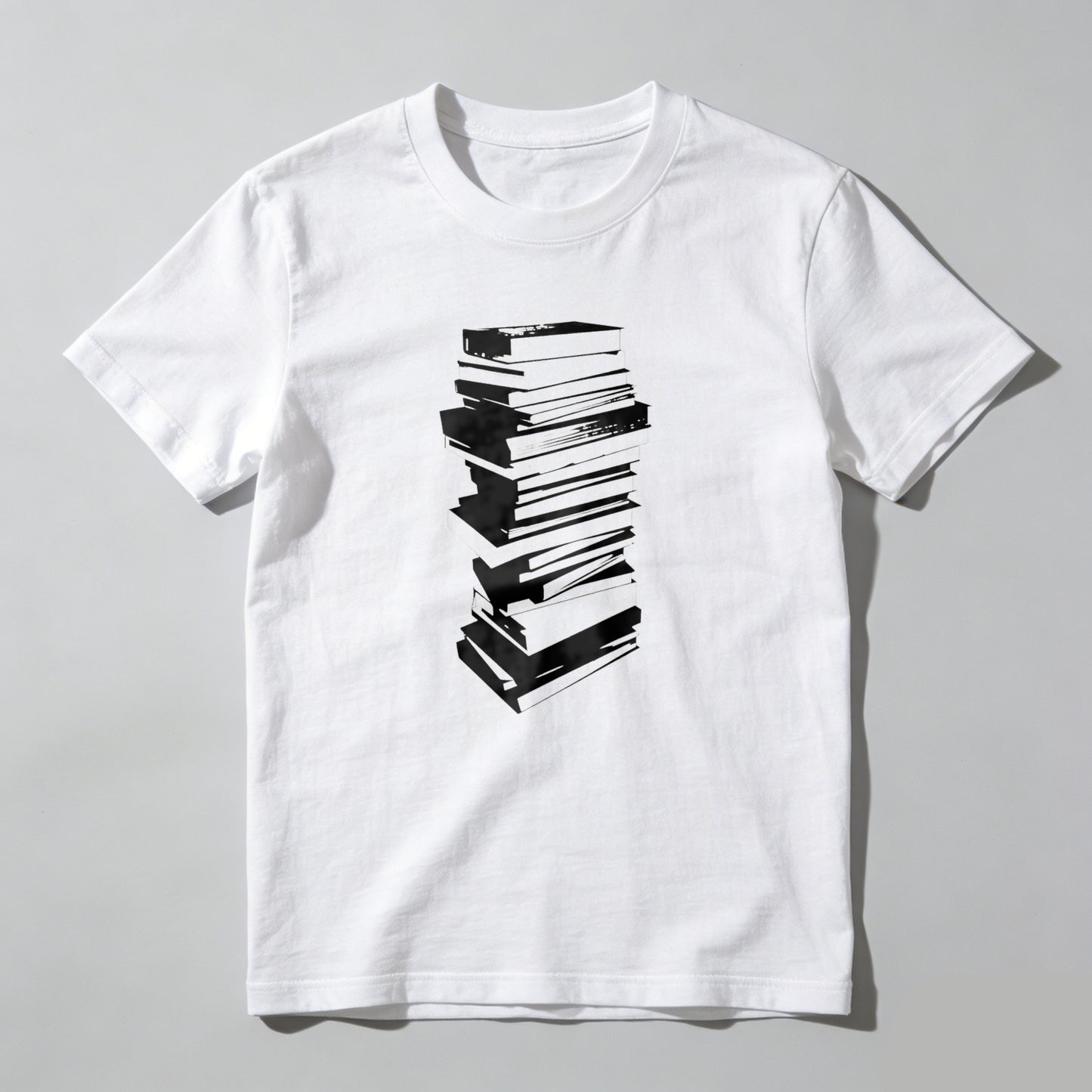 Wardrobecart Stacked Books Graphic Design Print Unisex Classic T-shirt