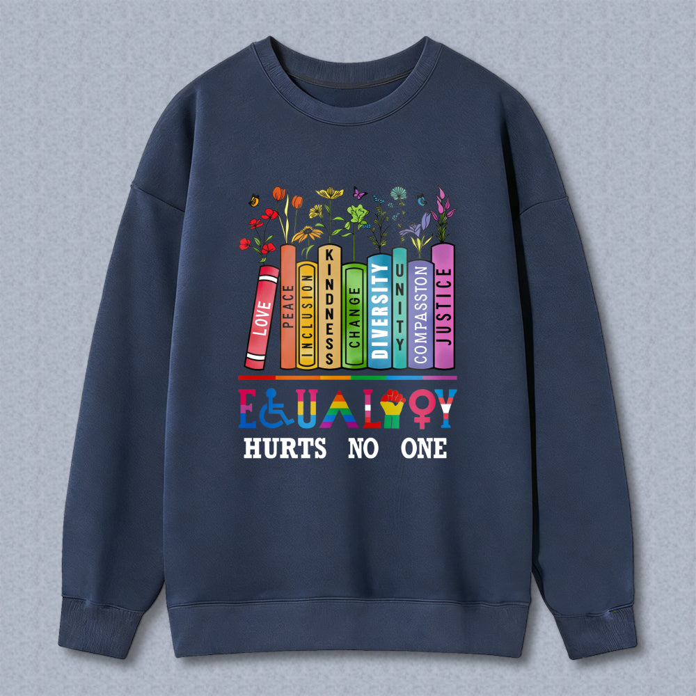 Wardrobecart Rainbow Crayons With Flowers And Inclusion Symbols Unisex Classic Sweatshirt