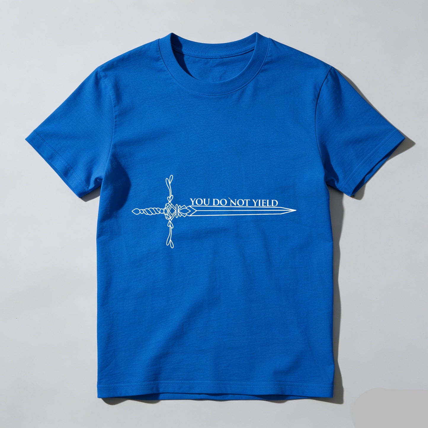 Wardrobecart Sword Design With Text You Do Not Yield Unisex Classic T-shirt
