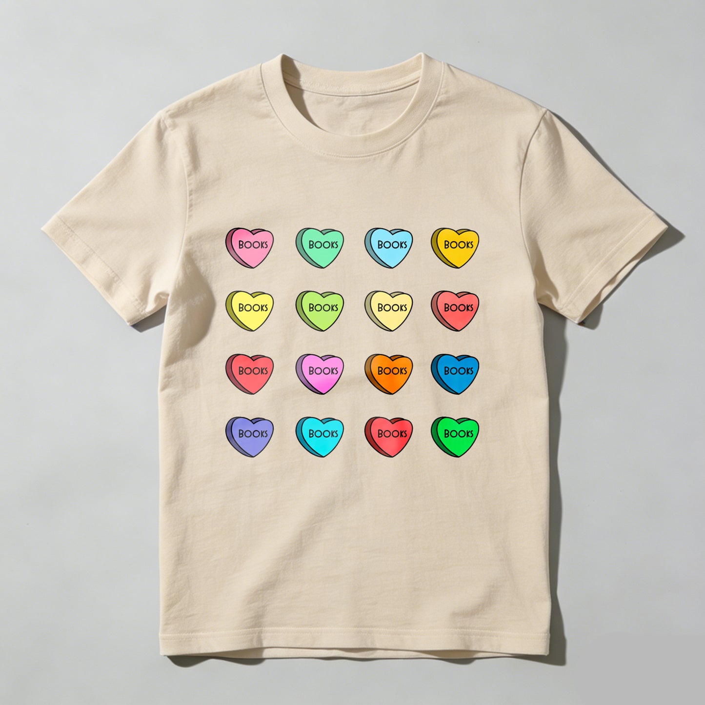 Wardrobecart Colorful Hearts With Boop Text Unisex Classic T-shirt