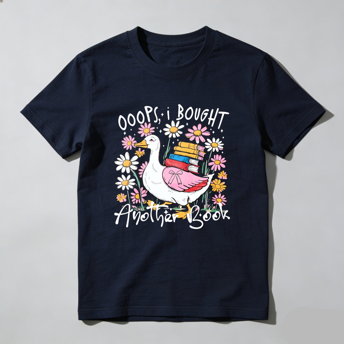Wardrobecart Duck Carrying Books Among Flowers Unisex Classic T-shirt