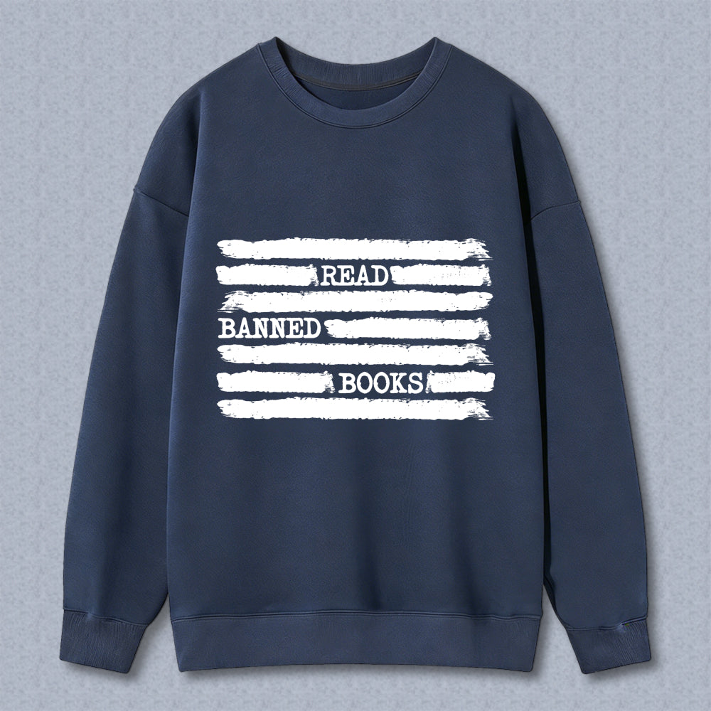 Wardrobecart Read Banned Books Pattern Unisex Classic Sweatshirt
