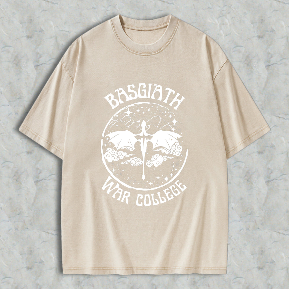 Wardrobecart Basgiath War College Dragon And Sword Emblem Unisex Washed T-shirt