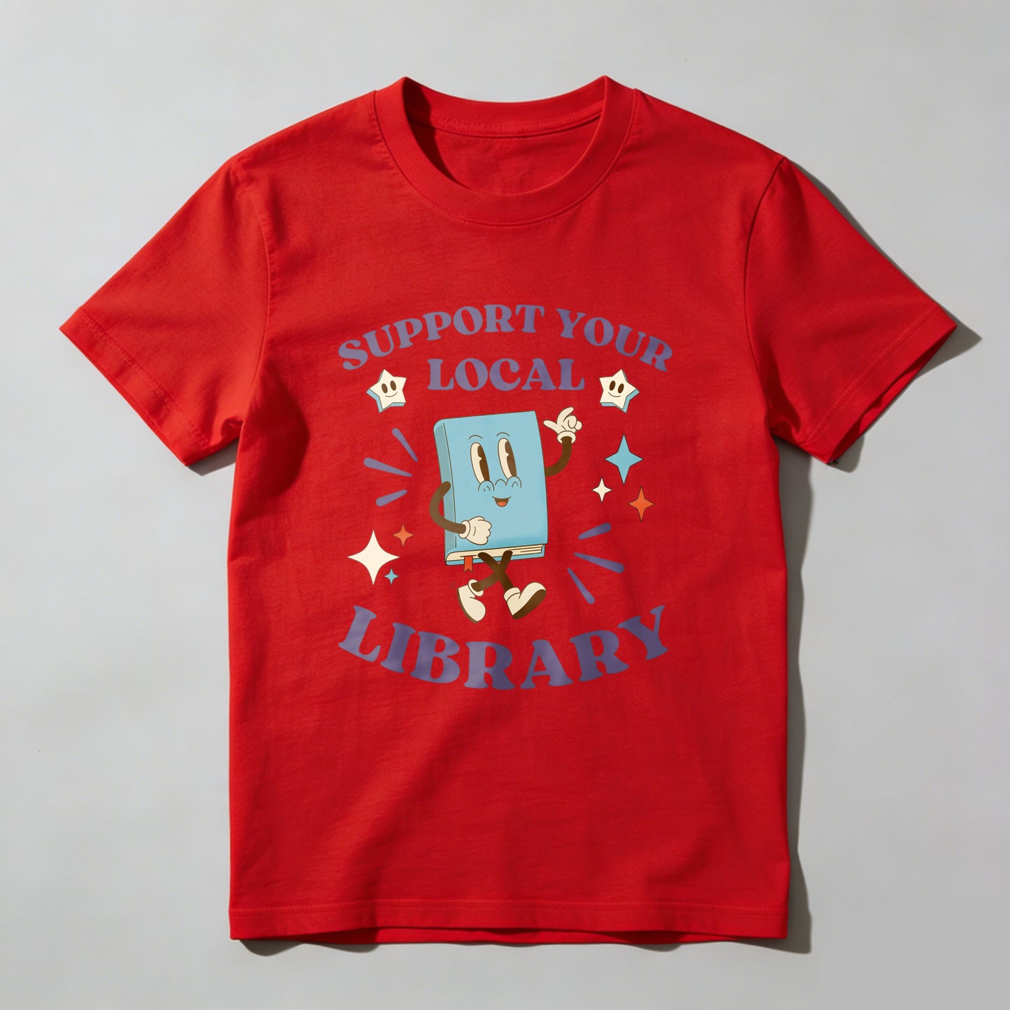 Wardrobecart Support Your Local Library Book Character Unisex Classic T-shirt