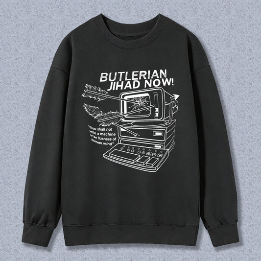 Wardrobecart Butlerian Jihad Now With Vintage Computer And Quote Design Unisex Classic Sweatshirt