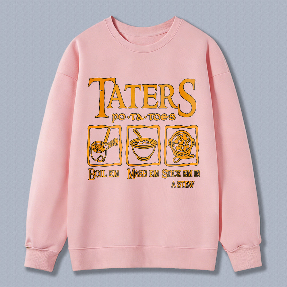 Wardrobecart Taters Potato Preparation Steps Unisex Classic Sweatshirt